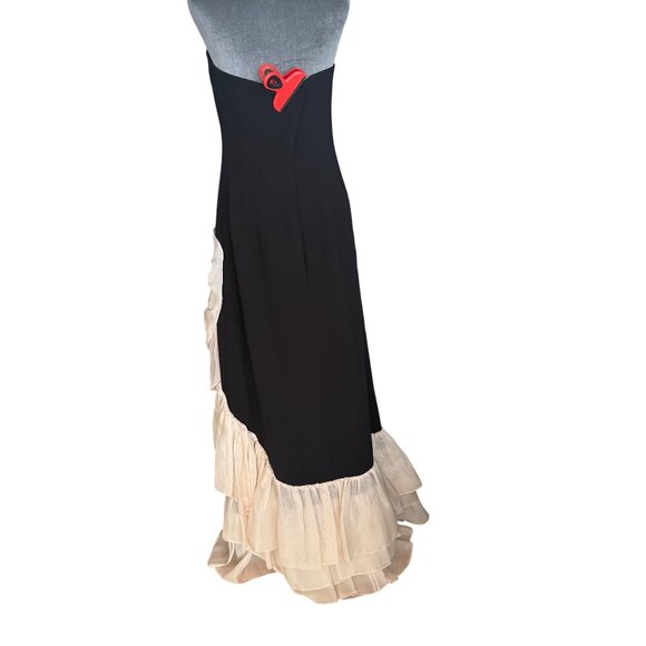 Andreas Fashions L.A.  Strapless Ball Gown  With Ruffled Flower Design Size M - Picture 3 of 9